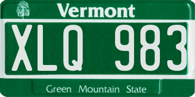 VT license plate XLQ983
