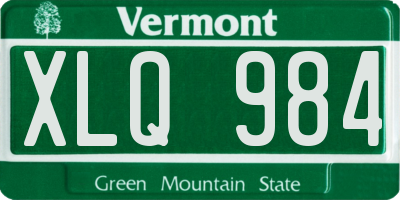 VT license plate XLQ984