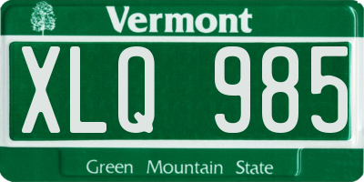 VT license plate XLQ985
