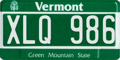 VT license plate XLQ986