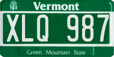 VT license plate XLQ987