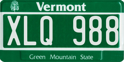 VT license plate XLQ988