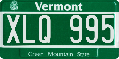 VT license plate XLQ995