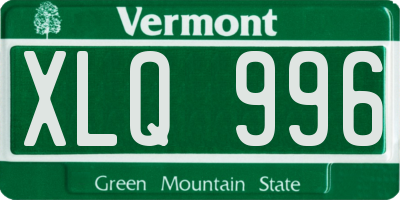 VT license plate XLQ996