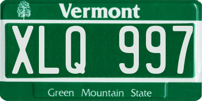 VT license plate XLQ997