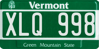 VT license plate XLQ998