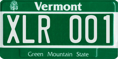 VT license plate XLR001