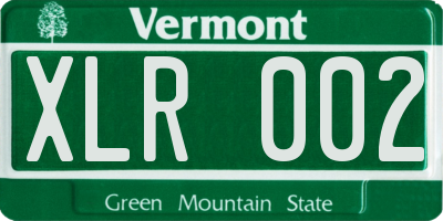 VT license plate XLR002