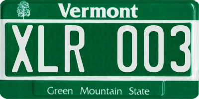 VT license plate XLR003