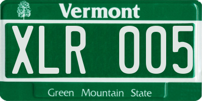 VT license plate XLR005