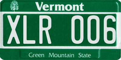 VT license plate XLR006