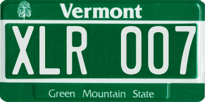 VT license plate XLR007