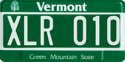 VT license plate XLR010