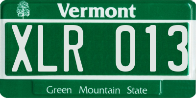 VT license plate XLR013