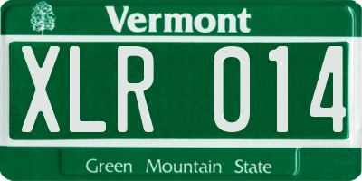 VT license plate XLR014