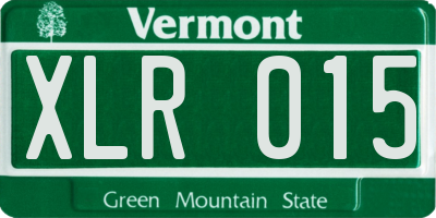 VT license plate XLR015