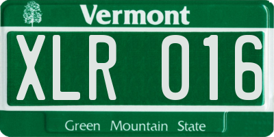 VT license plate XLR016