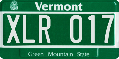 VT license plate XLR017