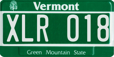 VT license plate XLR018
