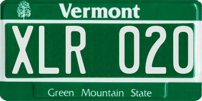 VT license plate XLR020
