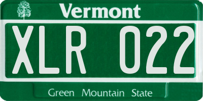 VT license plate XLR022