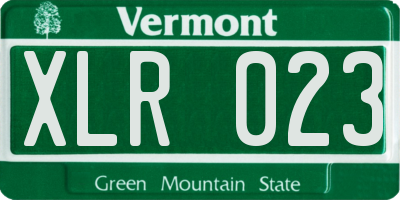 VT license plate XLR023