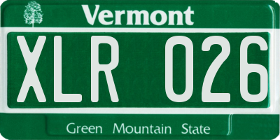 VT license plate XLR026