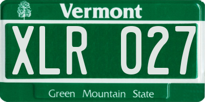 VT license plate XLR027
