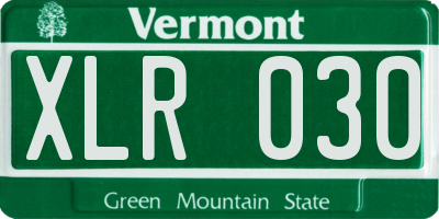 VT license plate XLR030