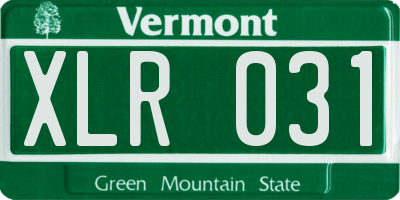 VT license plate XLR031