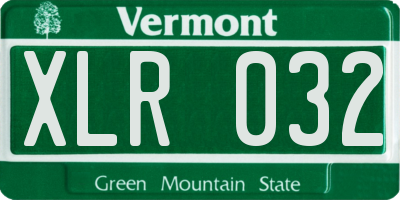 VT license plate XLR032