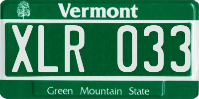 VT license plate XLR033