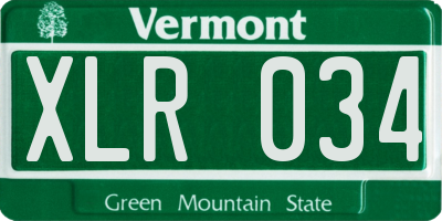 VT license plate XLR034