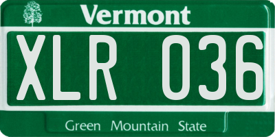 VT license plate XLR036