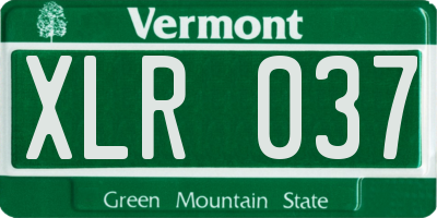 VT license plate XLR037