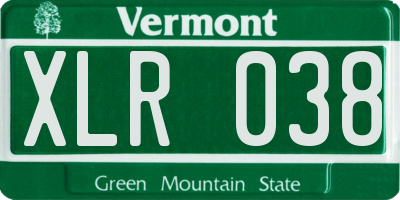 VT license plate XLR038