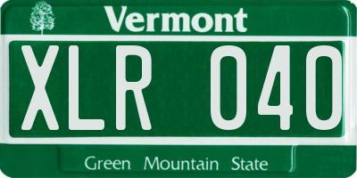 VT license plate XLR040
