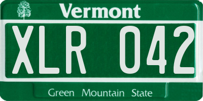 VT license plate XLR042