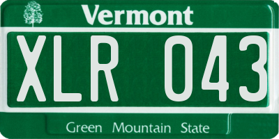 VT license plate XLR043