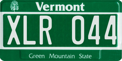 VT license plate XLR044