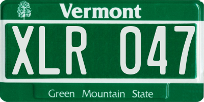 VT license plate XLR047