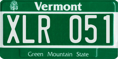 VT license plate XLR051