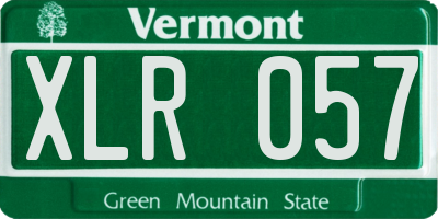 VT license plate XLR057