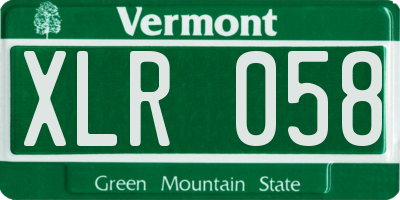 VT license plate XLR058