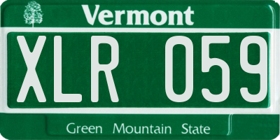 VT license plate XLR059