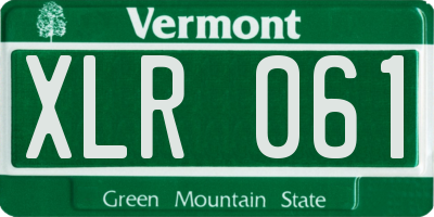VT license plate XLR061