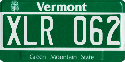 VT license plate XLR062