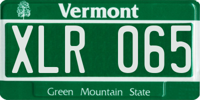 VT license plate XLR065