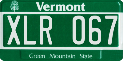 VT license plate XLR067