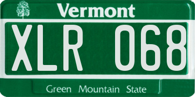 VT license plate XLR068